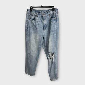 American Eagle Jeans Womens 14 R 90s Boyfriend Distressed Baggy High Rise